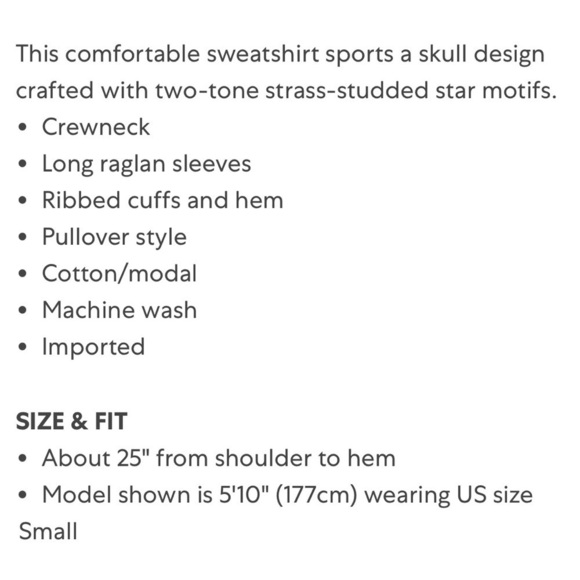 Zadig and Voltaire Upper Skull Star Studded Sweatshirt White - Picture 8 of 12